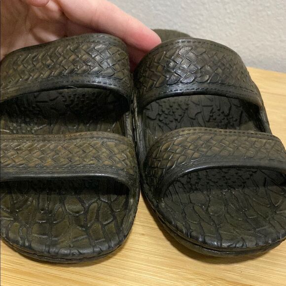 Pali Hawaii Rubber Slides 7 Molded Double Strap Sandals Made in Taiwan - Picture 5 of 9